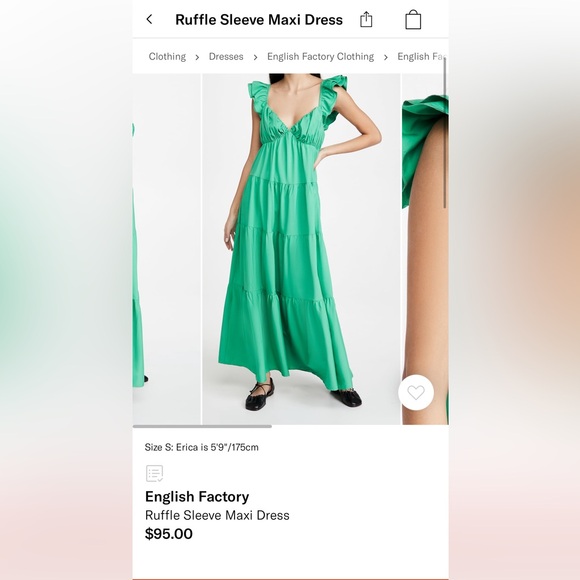 English Factory Ruffle Sleeve Maxi Sz M - Picture 4 of 4